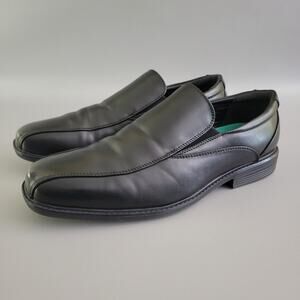 Ashford Hayes Mens Size 10 EEE Black Leather Slip On Loafers Shoes Lightweight